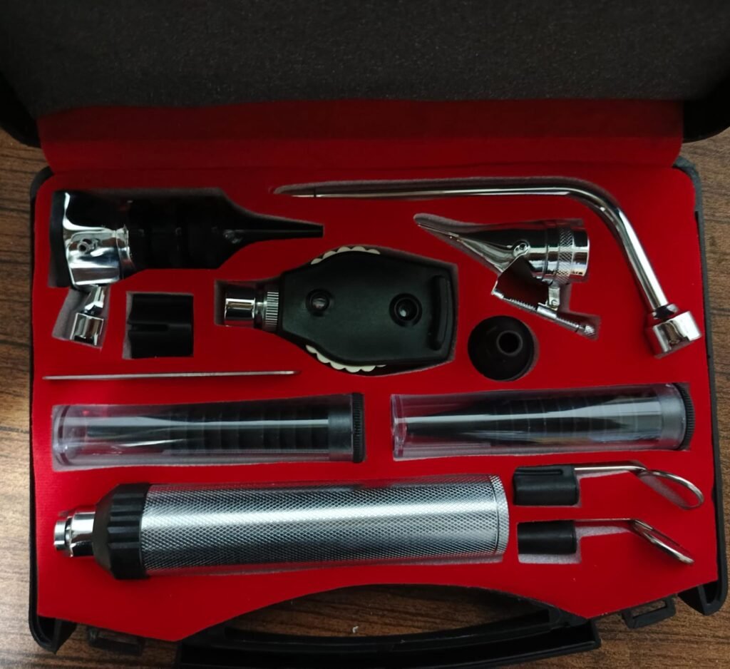 ENT set Complete ENT diagnostic set including otoscope, ophthalmoscope, and laryngoscope for clinical examination