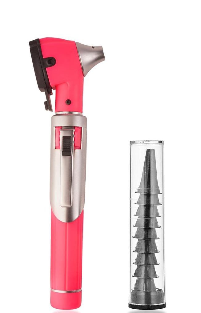 Fiber optic LED otoscope for clear examination of the ear canal and tympanic membrane during ENT checkups Otoscope fiber optic