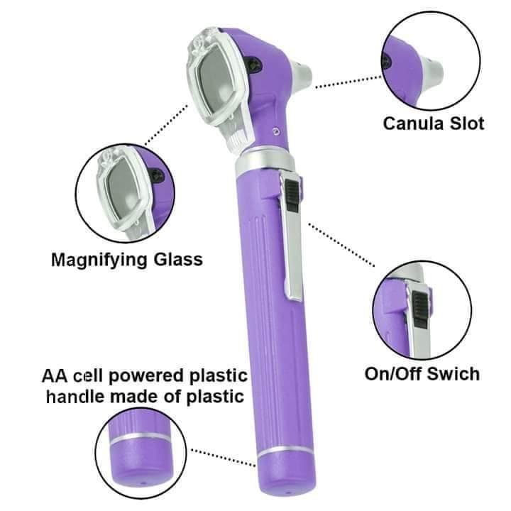 Professional fiber optic LED otoscope for clear visualization of the ear canal and tympanic membrane during ENT examination